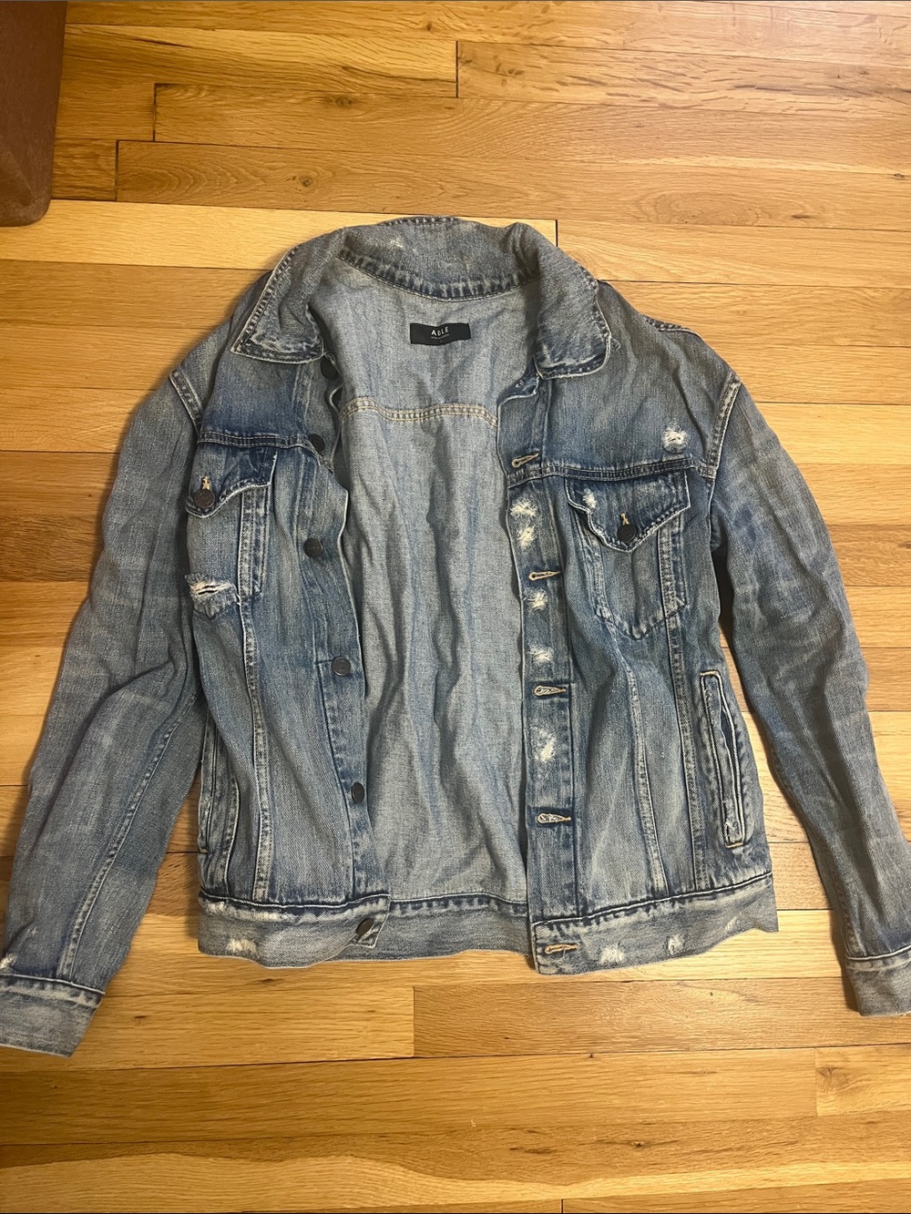 Able Light Blue Distressed Denim Jacket